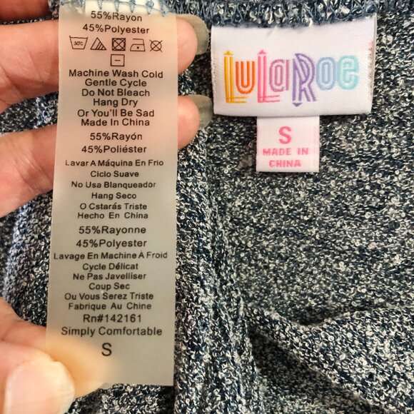 LulaRoe Womens S Navy Blue White Joy Duster Vest - Picture 6 of 7